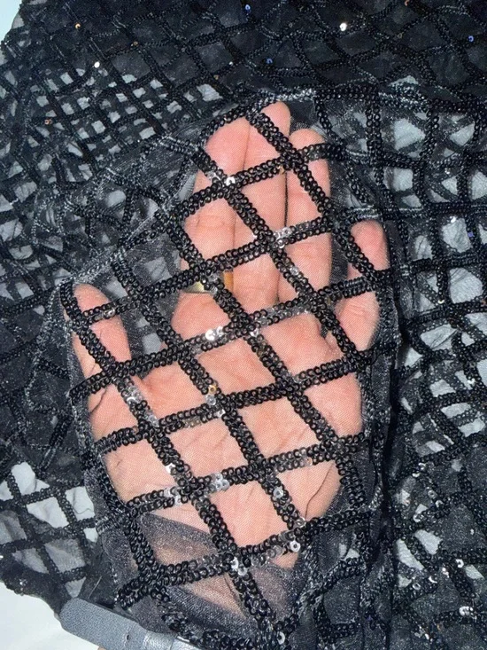 J. Crew Black Sequined Lattice Pencil Skirt - Picture 8 of 8